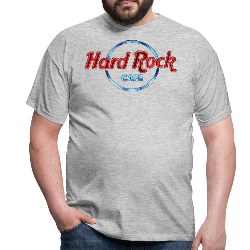 Männer Fashion Hard Rock Cafe 3D T-Shirt Rundhals Unisex Sommer Streetwear - Grau meliert