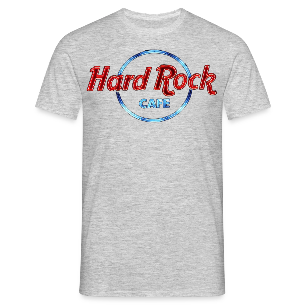 Männer Fashion Hard Rock Cafe 3D T-Shirt Rundhals Unisex Sommer Streetwear - Grau meliert