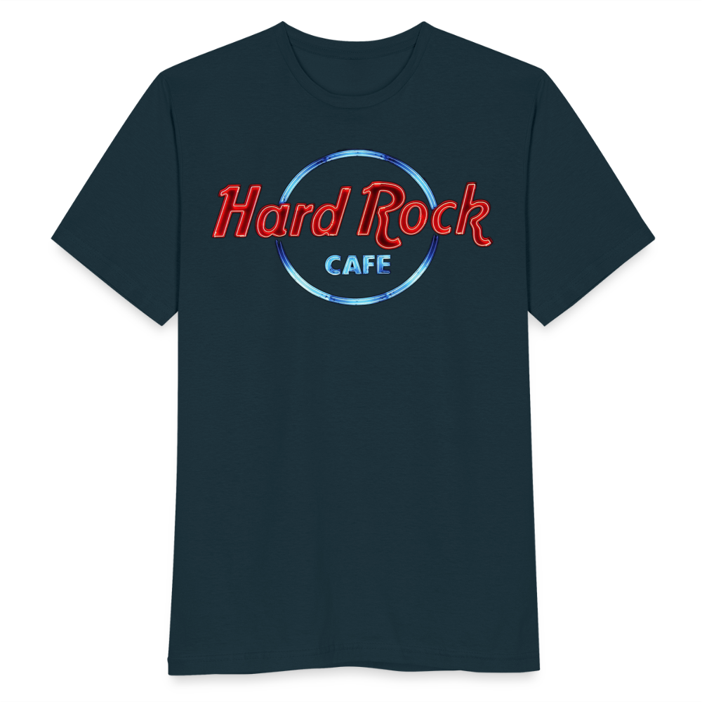 Männer Fashion Hard Rock Cafe 3D T-Shirt Rundhals Unisex Sommer Streetwear - Navy