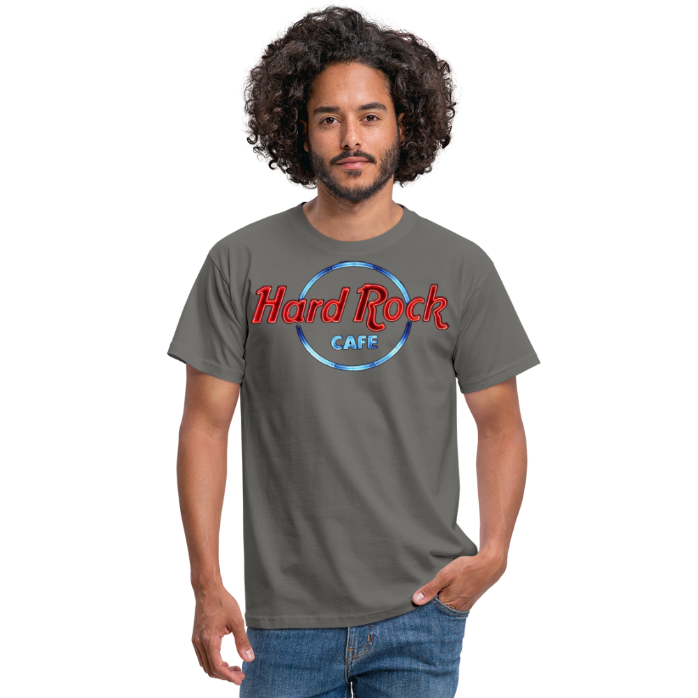 Männer Fashion Hard Rock Cafe 3D T-Shirt Rundhals Unisex Sommer Streetwear - Graphit
