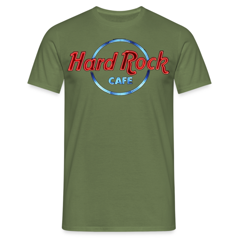 Männer Fashion Hard Rock Cafe 3D T-Shirt Rundhals Unisex Sommer Streetwear - Militärgrün