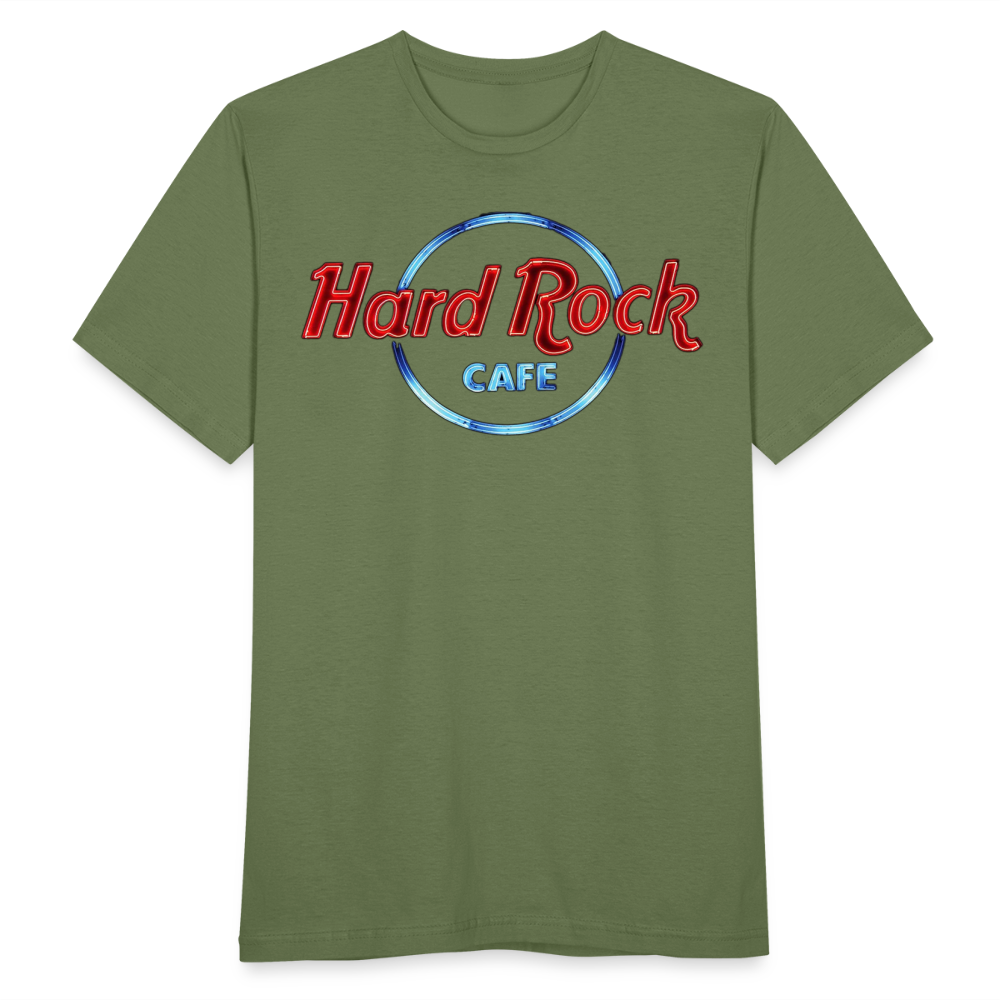 Männer Fashion Hard Rock Cafe 3D T-Shirt Rundhals Unisex Sommer Streetwear - Militärgrün