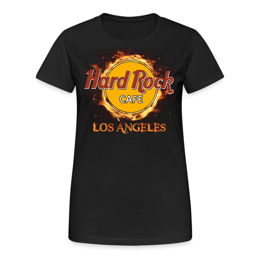 Frauen Fashion Hard Rock Cafe 3D T-Shirt Rundhals Unisex Sommer Streetwear - Schwarz