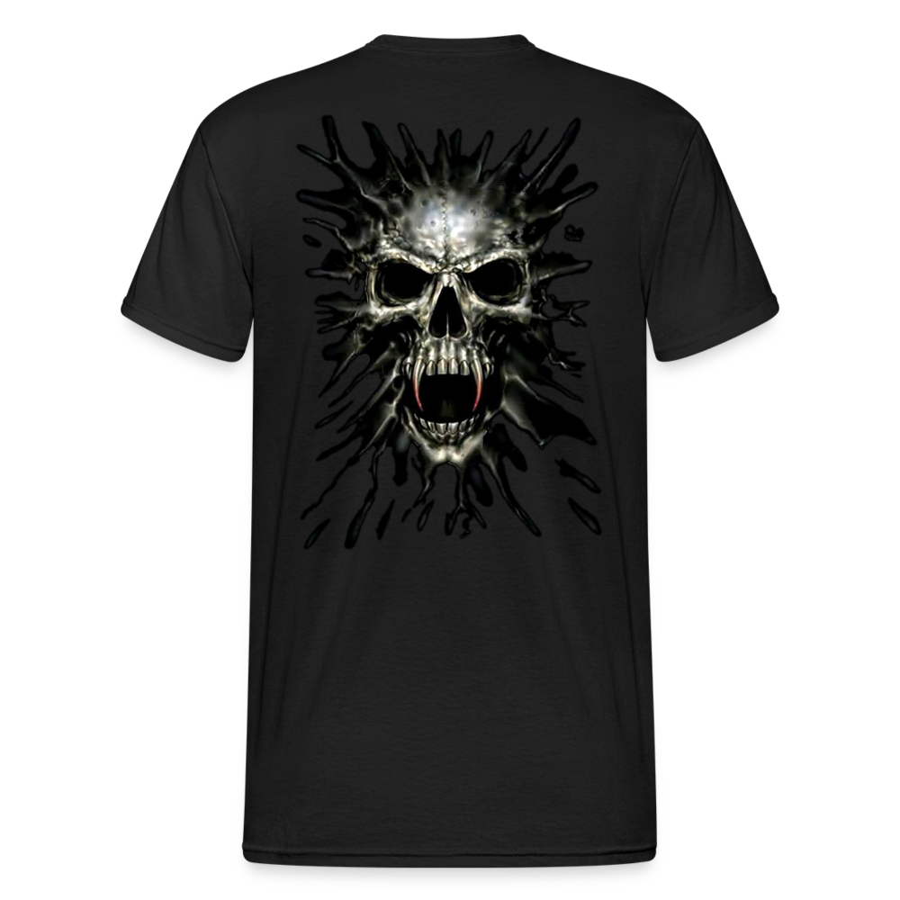 Fashion Herren Horror Skull 3D T-Shirt Rundhals Unisex Sommer Streetwear - Schwarz