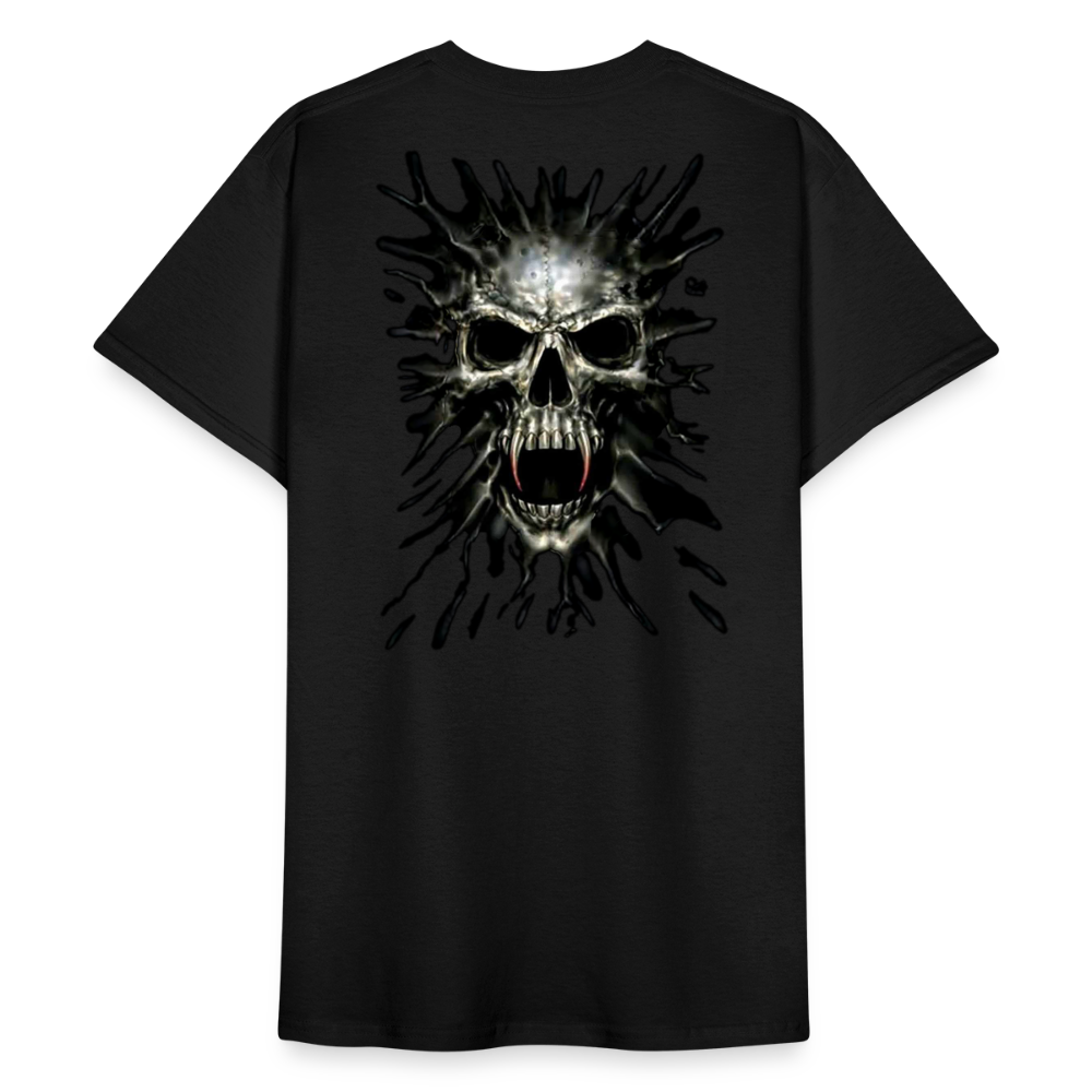 Fashion Herren Horror Skull 3D T-Shirt Rundhals Unisex Sommer Streetwear - Schwarz