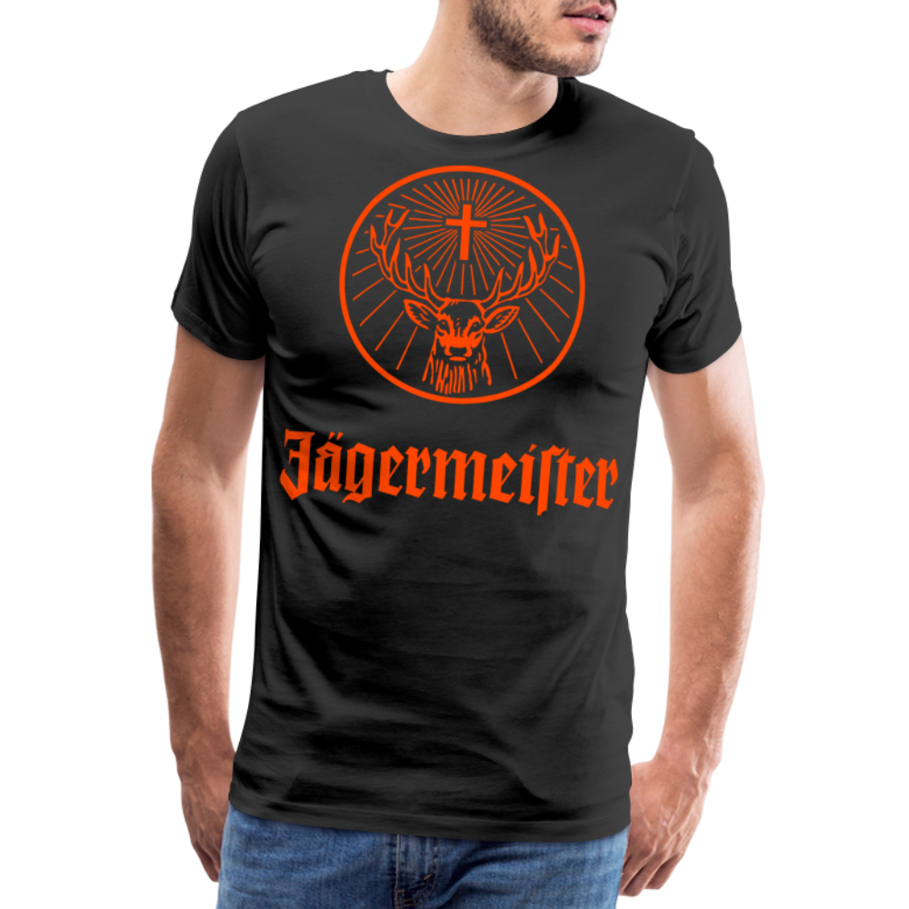 Fashion Herren Jägermeister T-Shirt Rundhals Unisex 100 % Baumwolle Streetwear - Schwarz