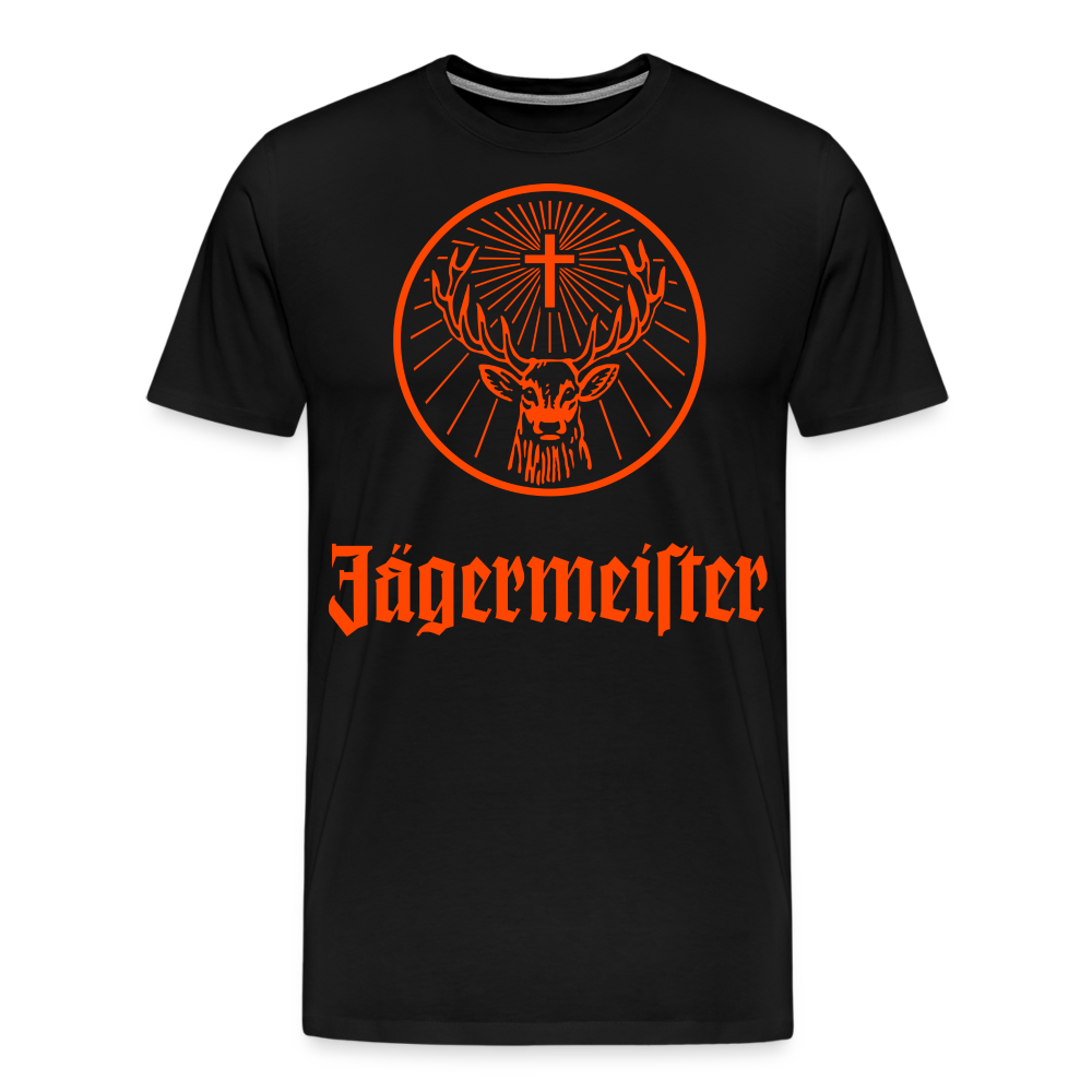 Fashion Herren Jägermeister T-Shirt Rundhals Unisex 100 % Baumwolle Streetwear - Schwarz