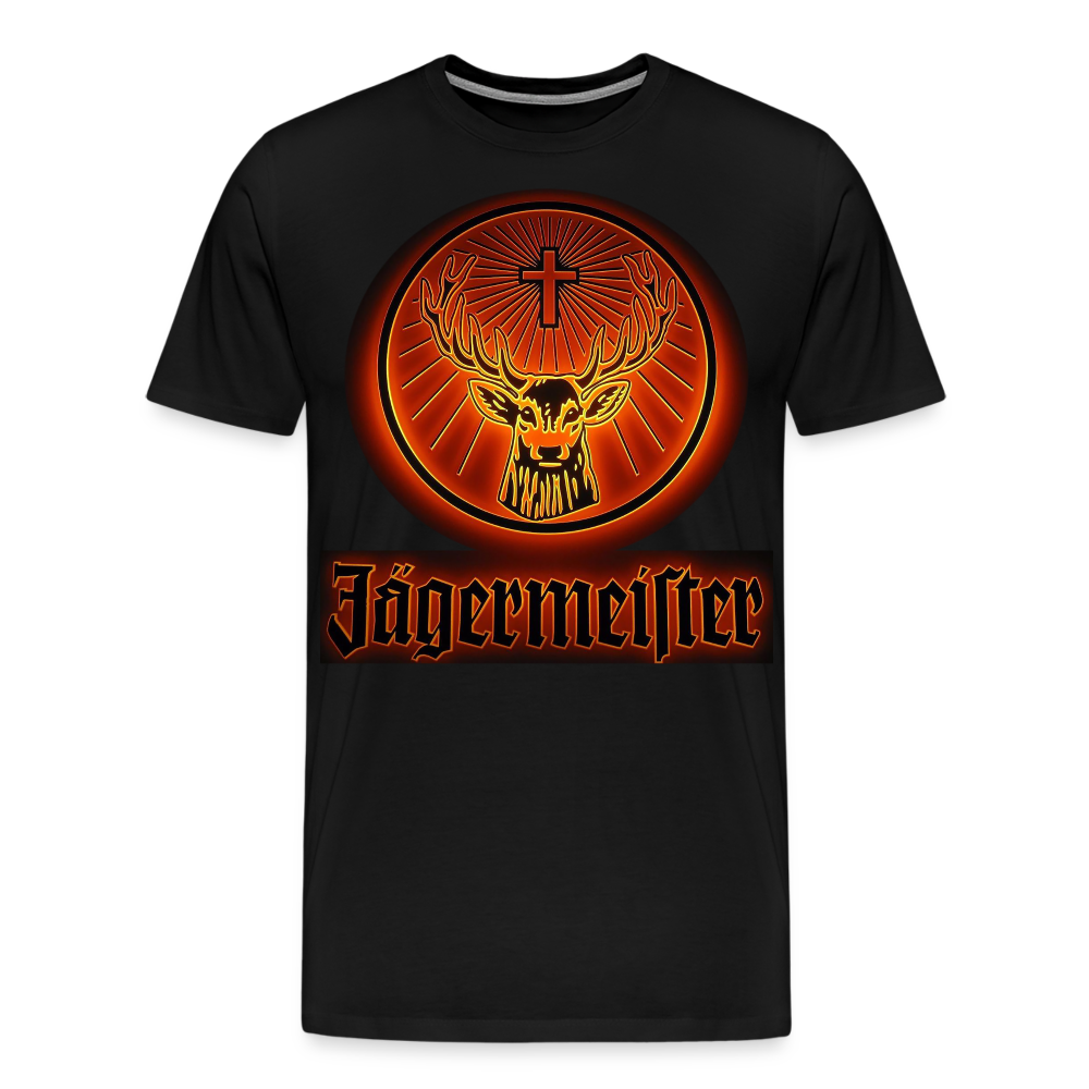 Fashion Herren Jägermeister T-Shirt Rundhals Unisex 100% Baumwolle Streetwear - Schwarz