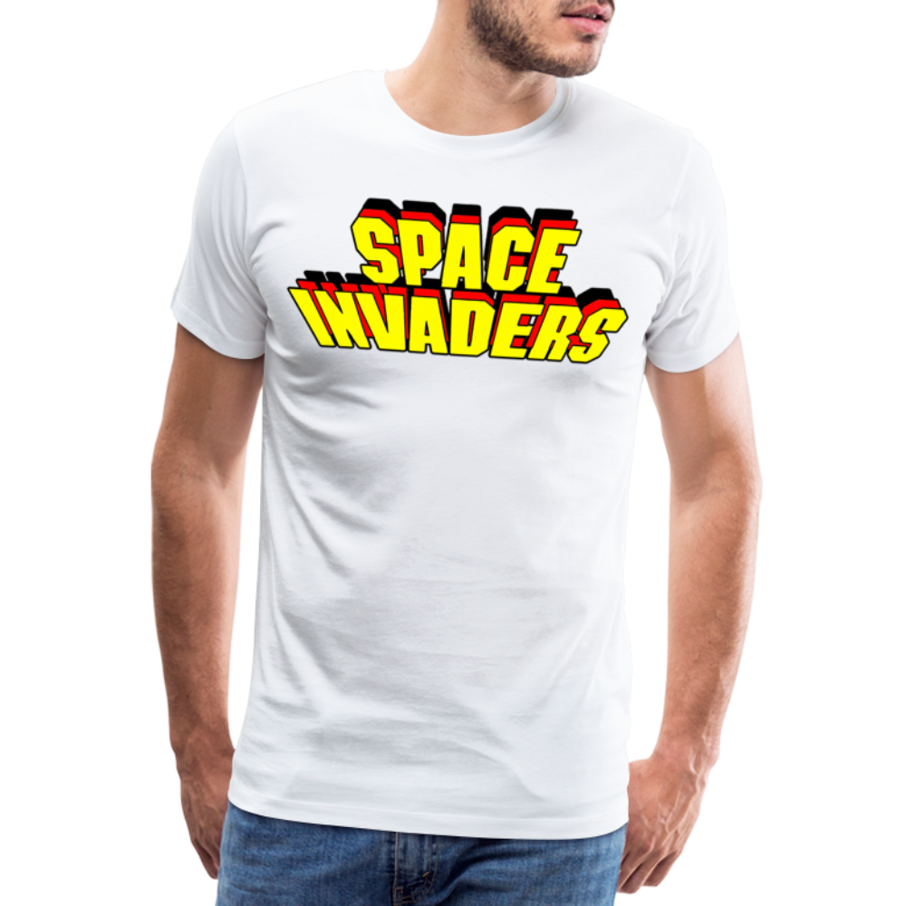 Herren Fashion Vintage 80er T-Shirt Rundhals Unisex Sommer Streetwear - weiß