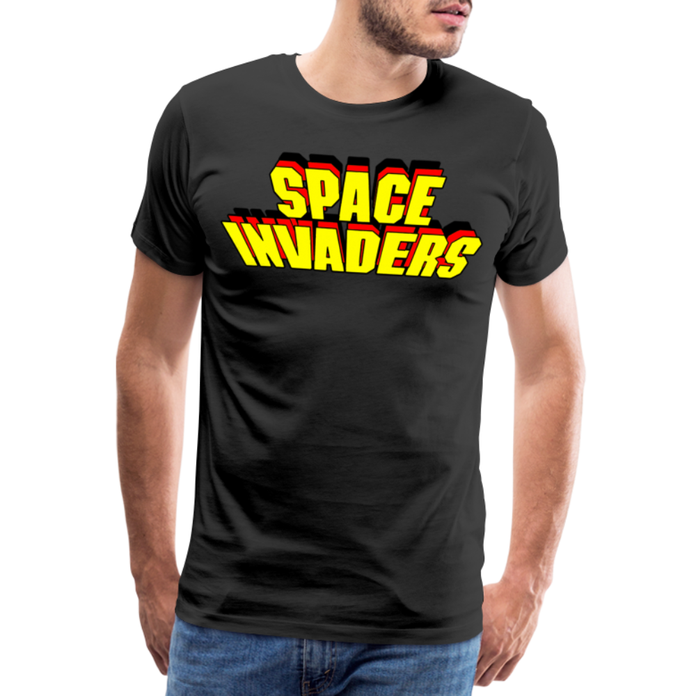 Herren Fashion Vintage 80er T-Shirt Rundhals Unisex Sommer Streetwear - Schwarz