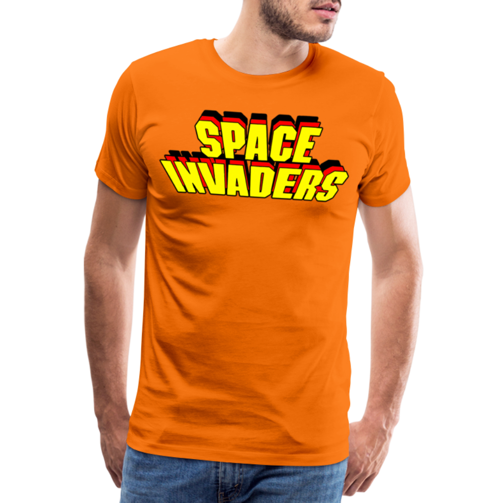 Herren Fashion Vintage 80er T-Shirt Rundhals Unisex Sommer Streetwear - Orange