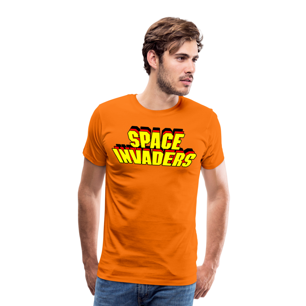 Herren Fashion Vintage 80er T-Shirt Rundhals Unisex Sommer Streetwear - Orange