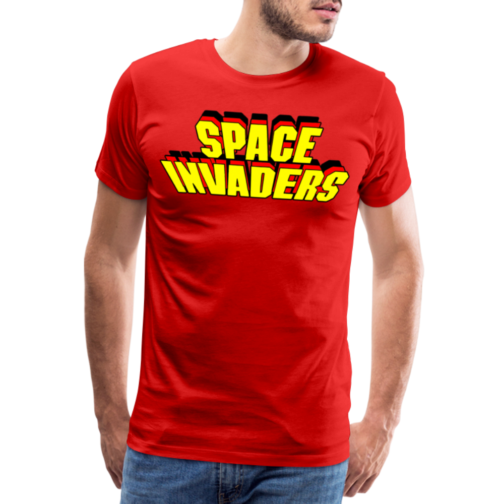 Herren Fashion Vintage 80er T-Shirt Rundhals Unisex Sommer Streetwear - Rot