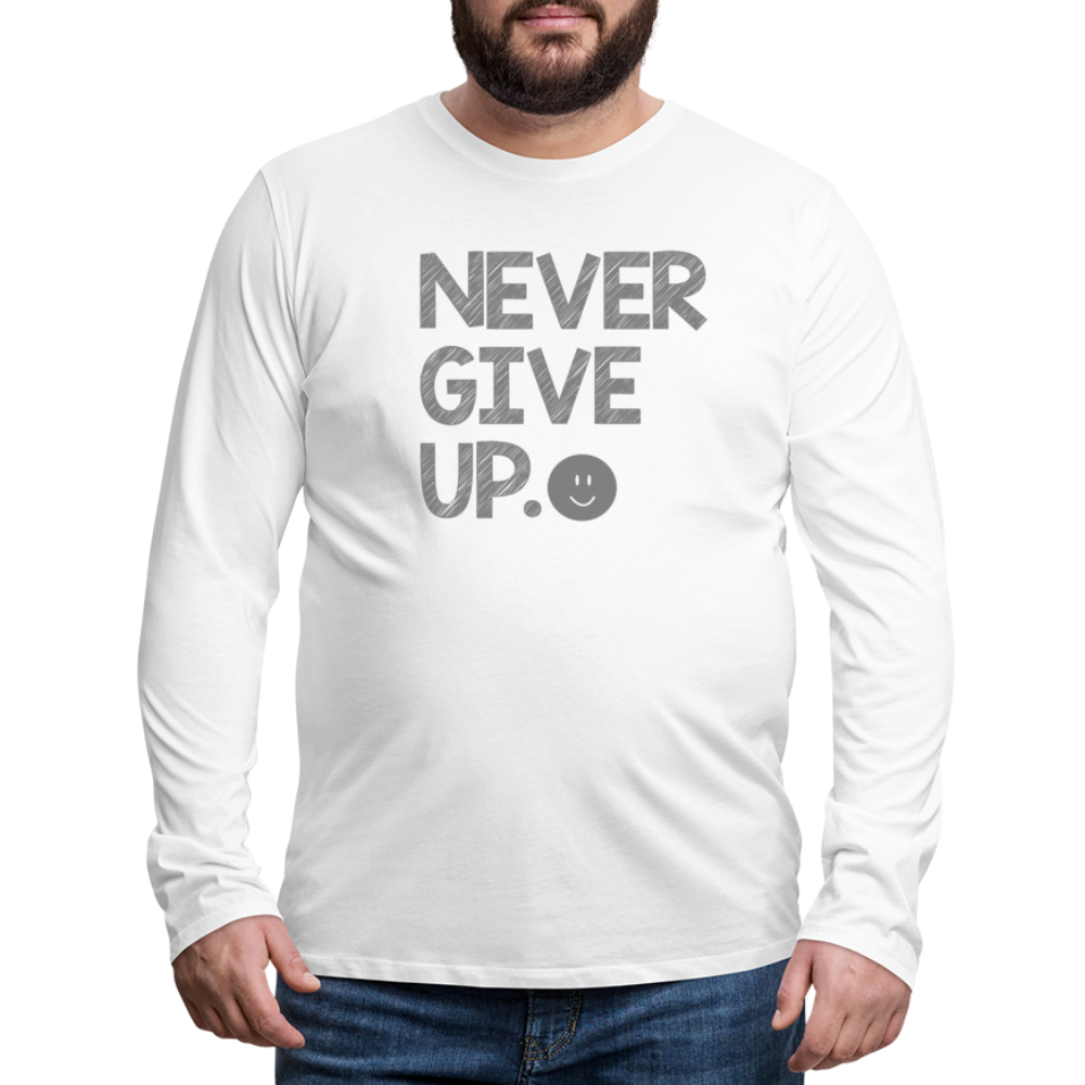 Herren Fashion Langarmshirt Rundhals Unisex Shirt Streetwear - weiß