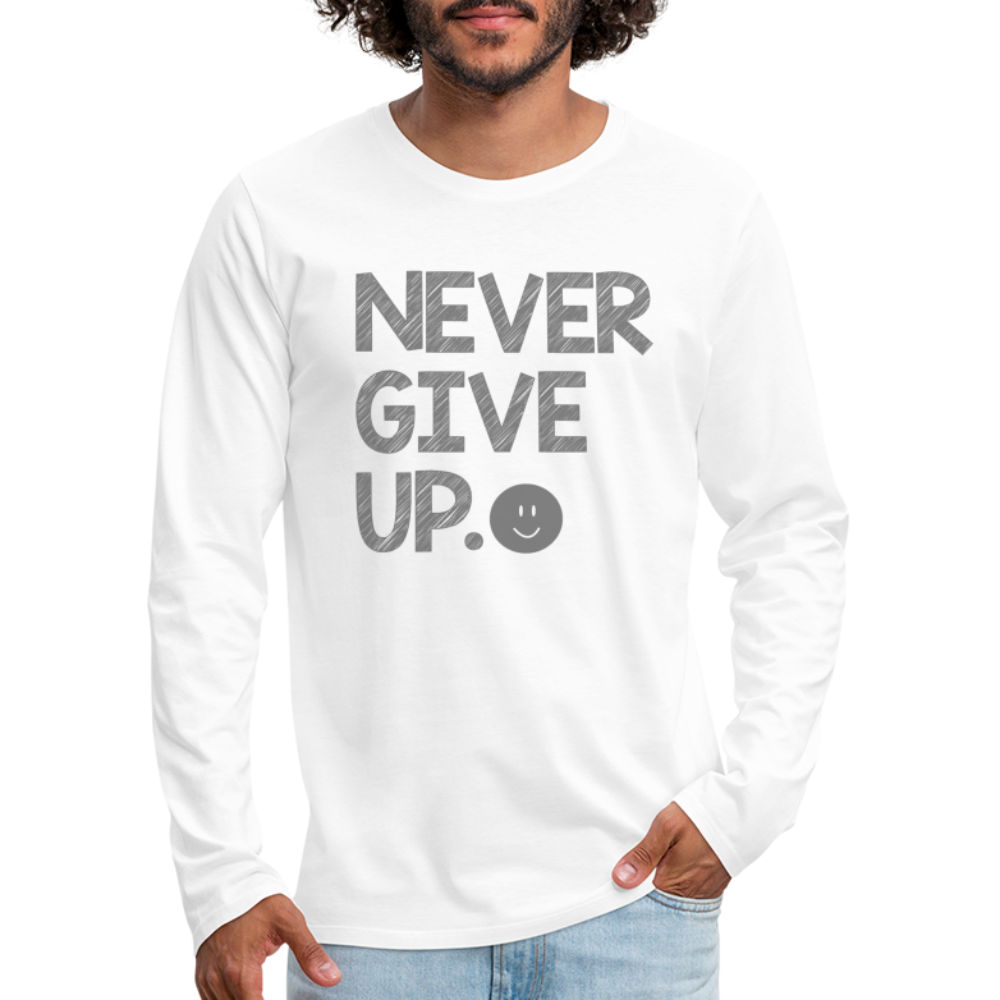 Herren Fashion Langarmshirt Rundhals Unisex Shirt Streetwear - weiß