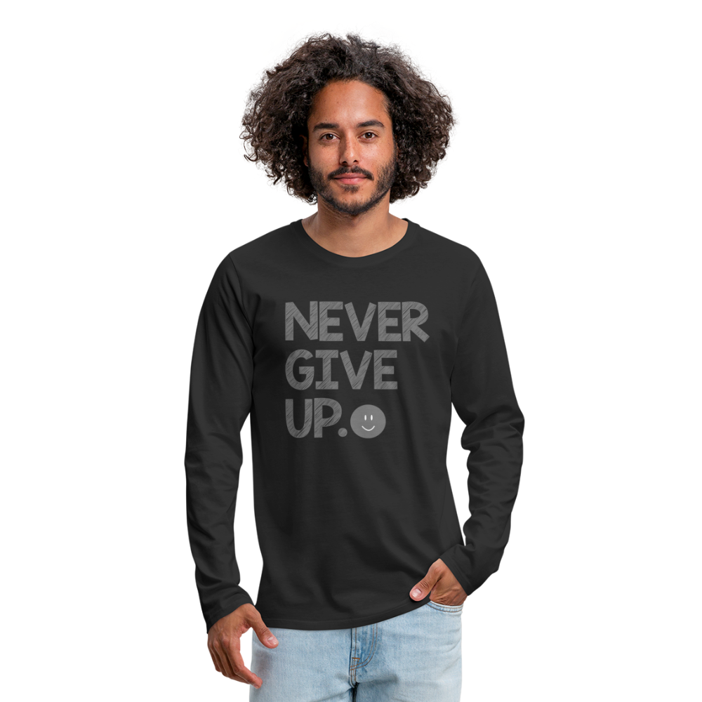 Herren Fashion Langarmshirt Rundhals Unisex Shirt Streetwear - Schwarz