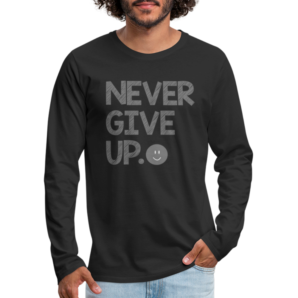 Herren Fashion Langarmshirt Rundhals Unisex Shirt Streetwear - Schwarz