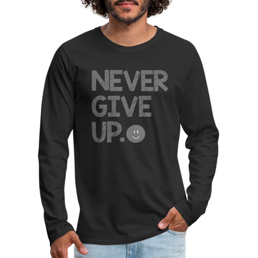 Herren Fashion Langarmshirt Rundhals Unisex Shirt Streetwear - Schwarz