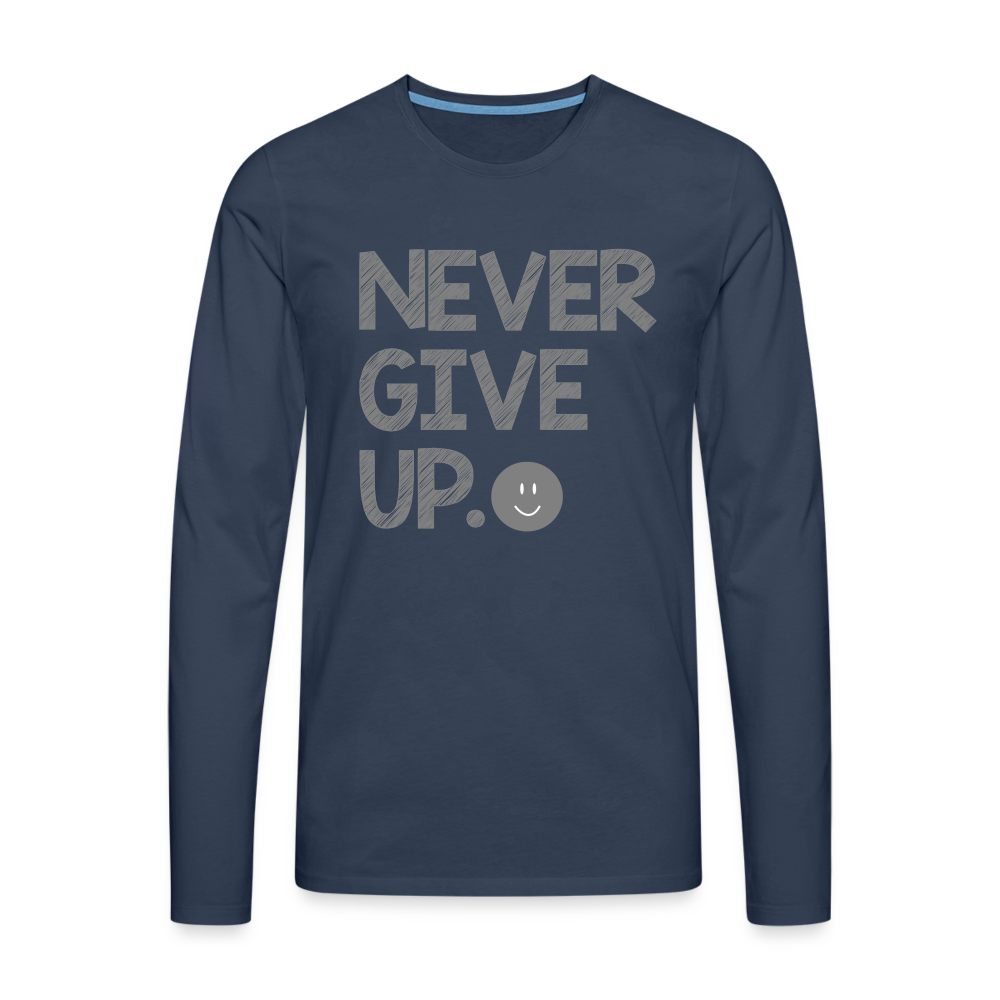Herren Fashion Langarmshirt Rundhals Unisex Shirt Streetwear - Navy