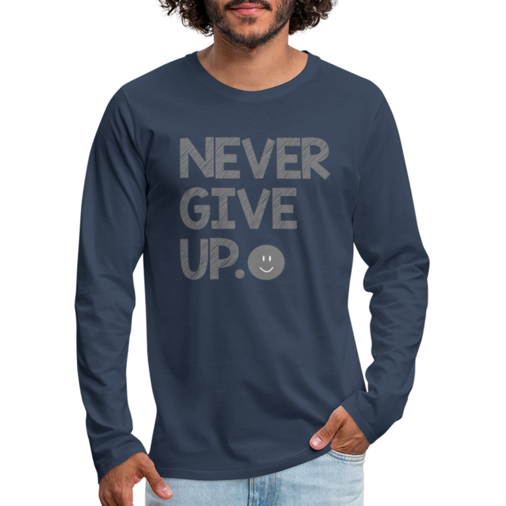 Herren Fashion Langarmshirt Rundhals Unisex Shirt Streetwear - Navy