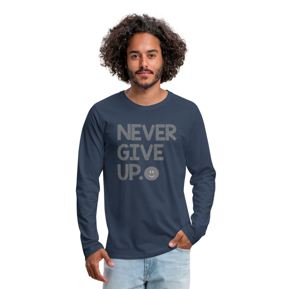 Herren Fashion Langarmshirt Rundhals Unisex Shirt Streetwear - Navy
