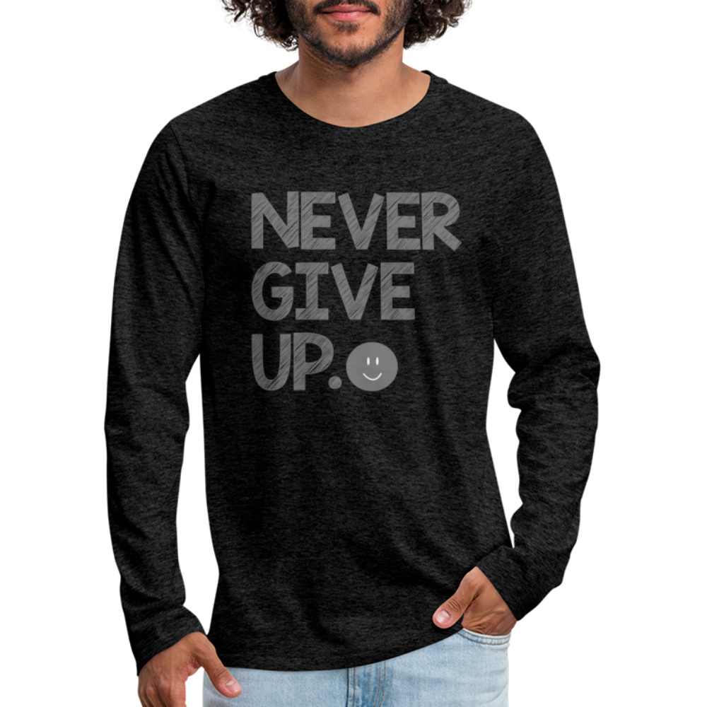Herren Fashion Langarmshirt Rundhals Unisex Shirt Streetwear - Anthrazit