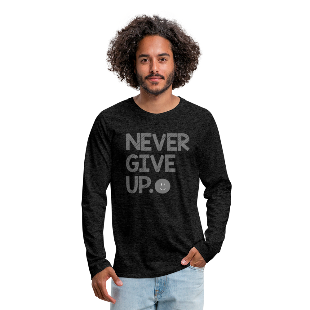 Herren Fashion Langarmshirt Rundhals Unisex Shirt Streetwear - Anthrazit