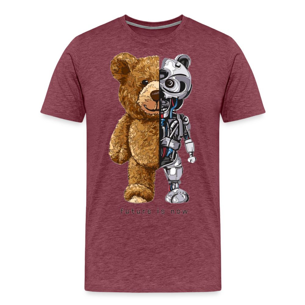 Männer Fashion 3D T-Shirt Rundhals Unisex Sommer Streetwear - Bordeauxrot meliert