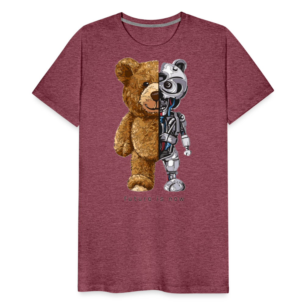 Männer Fashion 3D T-Shirt Rundhals Unisex Sommer Streetwear - Bordeauxrot meliert