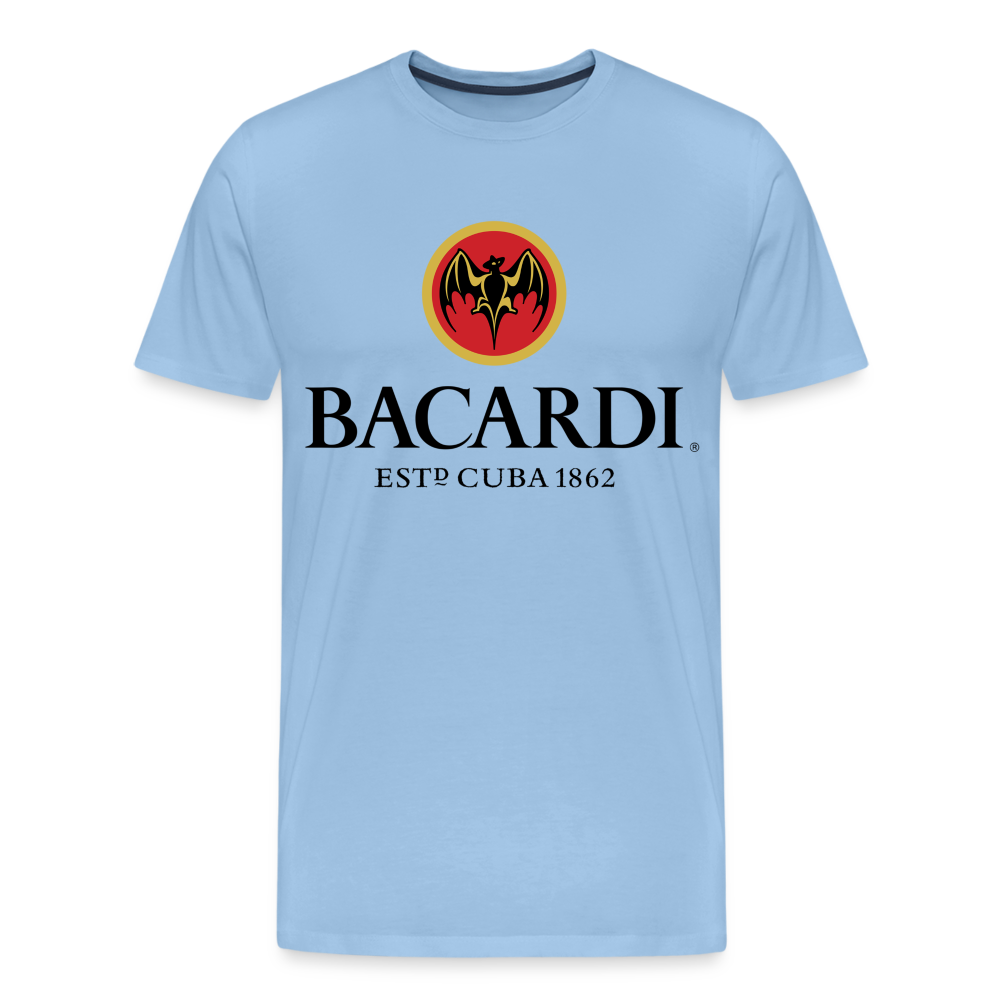 Herren T-Shirt Rundhals Unisex Sommer 100% Baumwolle Streetwear Männer - Sky