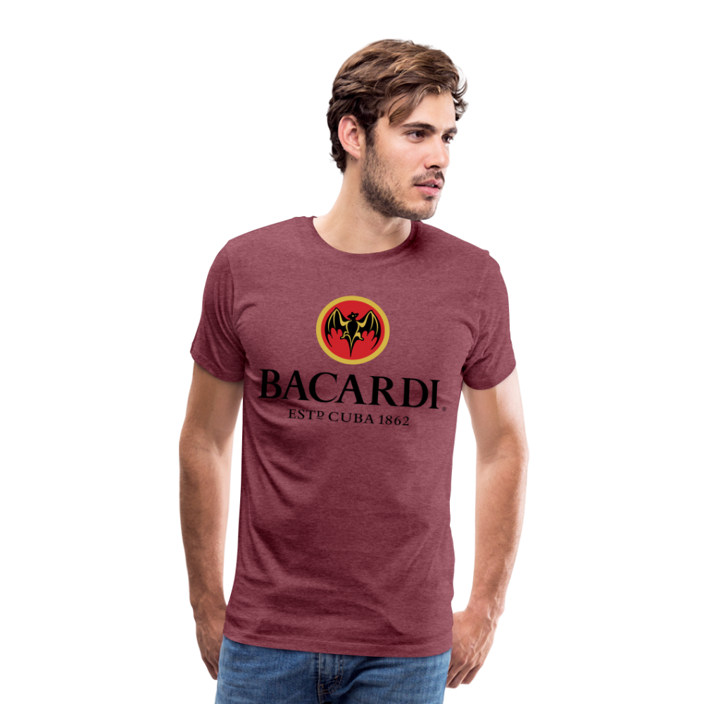 Herren T-Shirt Rundhals Unisex Sommer 100% Baumwolle Streetwear Männer - Bordeauxrot meliert