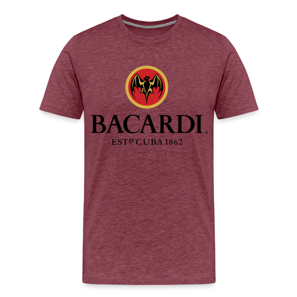 Herren T-Shirt Rundhals Unisex Sommer 100% Baumwolle Streetwear Männer - Bordeauxrot meliert
