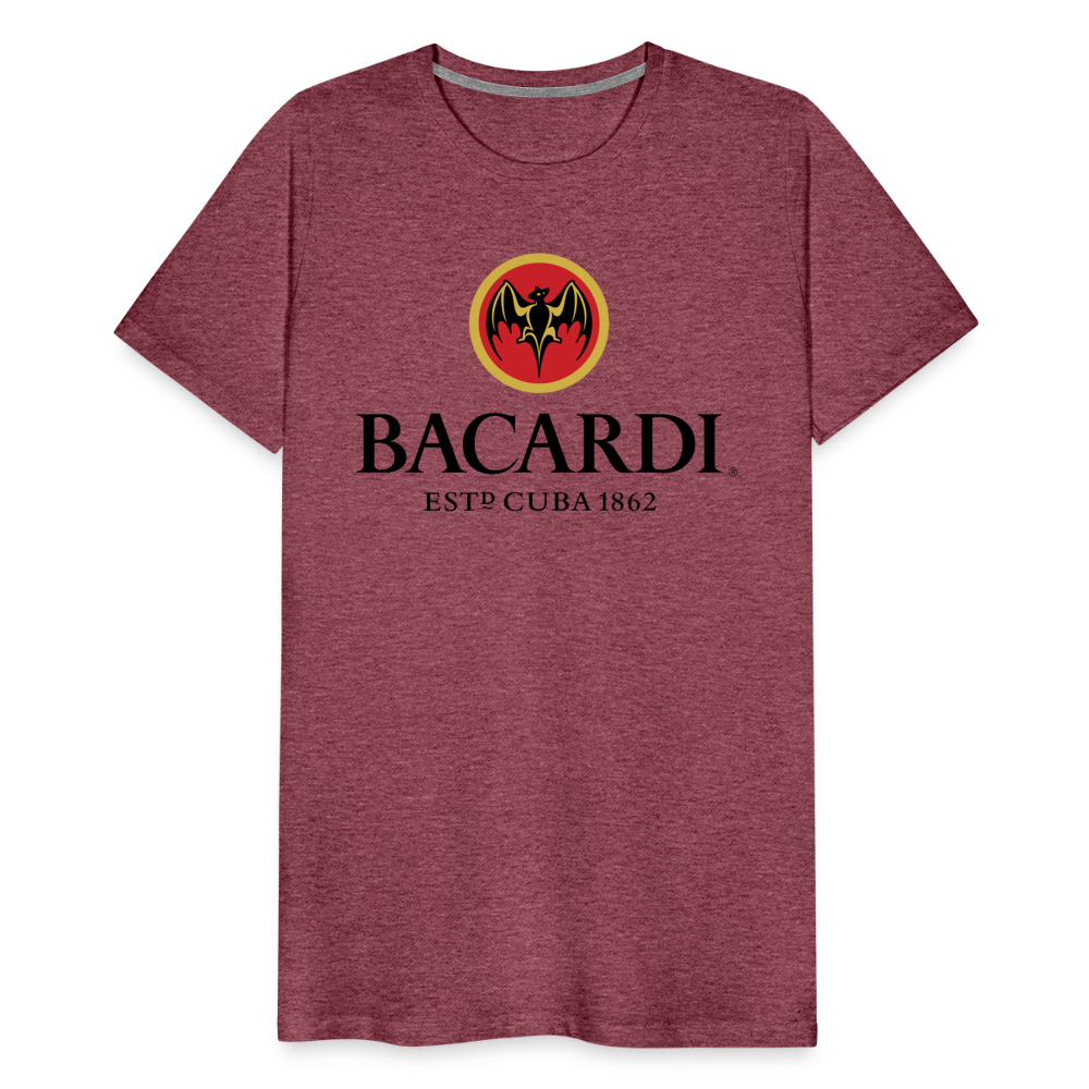 Herren T-Shirt Rundhals Unisex Sommer 100% Baumwolle Streetwear Männer - Bordeauxrot meliert