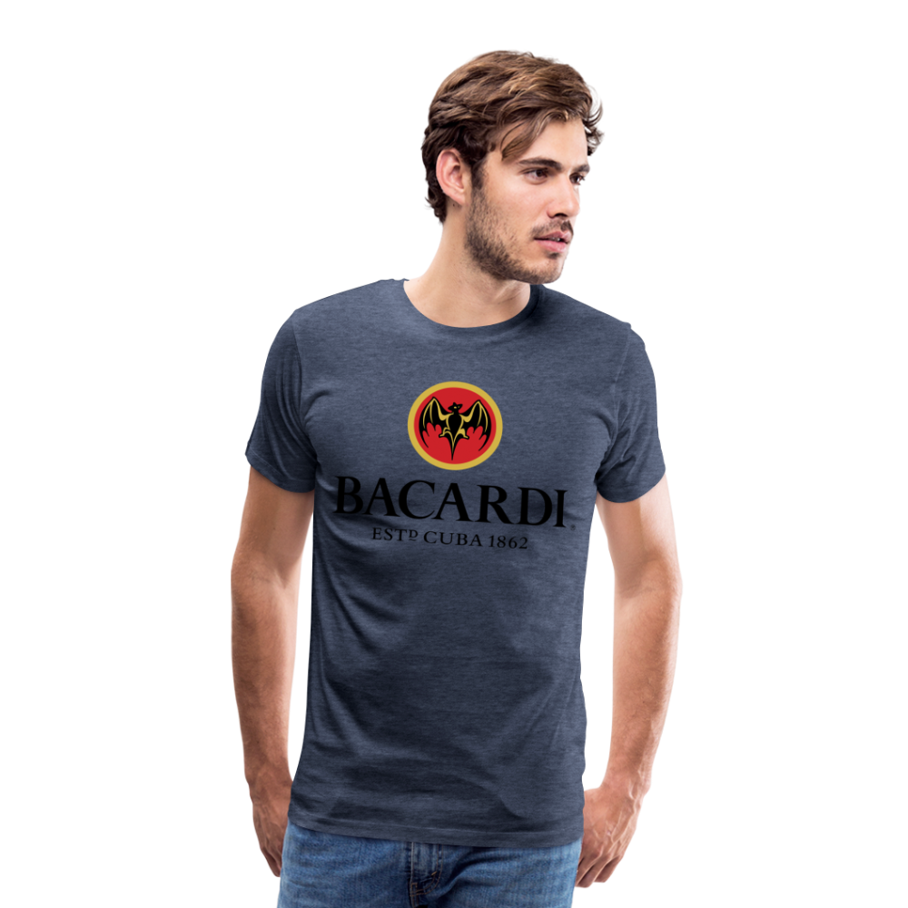 Herren T-Shirt Rundhals Unisex Sommer 100% Baumwolle Streetwear Männer - Blau meliert