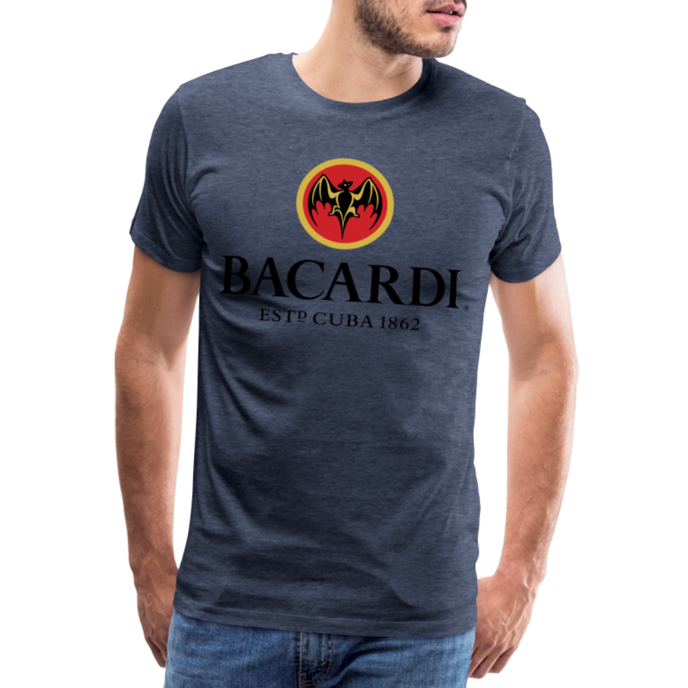 Herren T-Shirt Rundhals Unisex Sommer 100% Baumwolle Streetwear Männer - Blau meliert