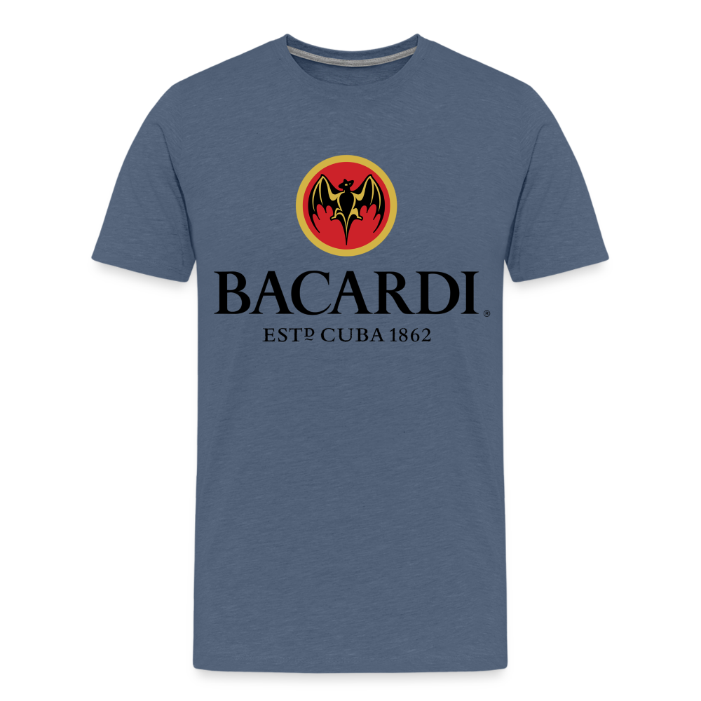 Herren T-Shirt Rundhals Unisex Sommer 100% Baumwolle Streetwear Männer - Blau meliert