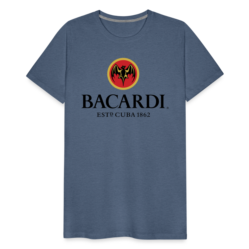 Herren T-Shirt Rundhals Unisex Sommer 100% Baumwolle Streetwear Männer - Blau meliert