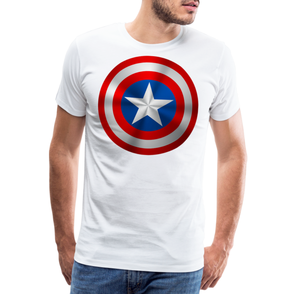 Herren America T-Shirt Rundhals Unisex Sommer Streetwear - weiß