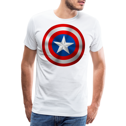 Herren America T-Shirt Rundhals Unisex Sommer Streetwear - weiß