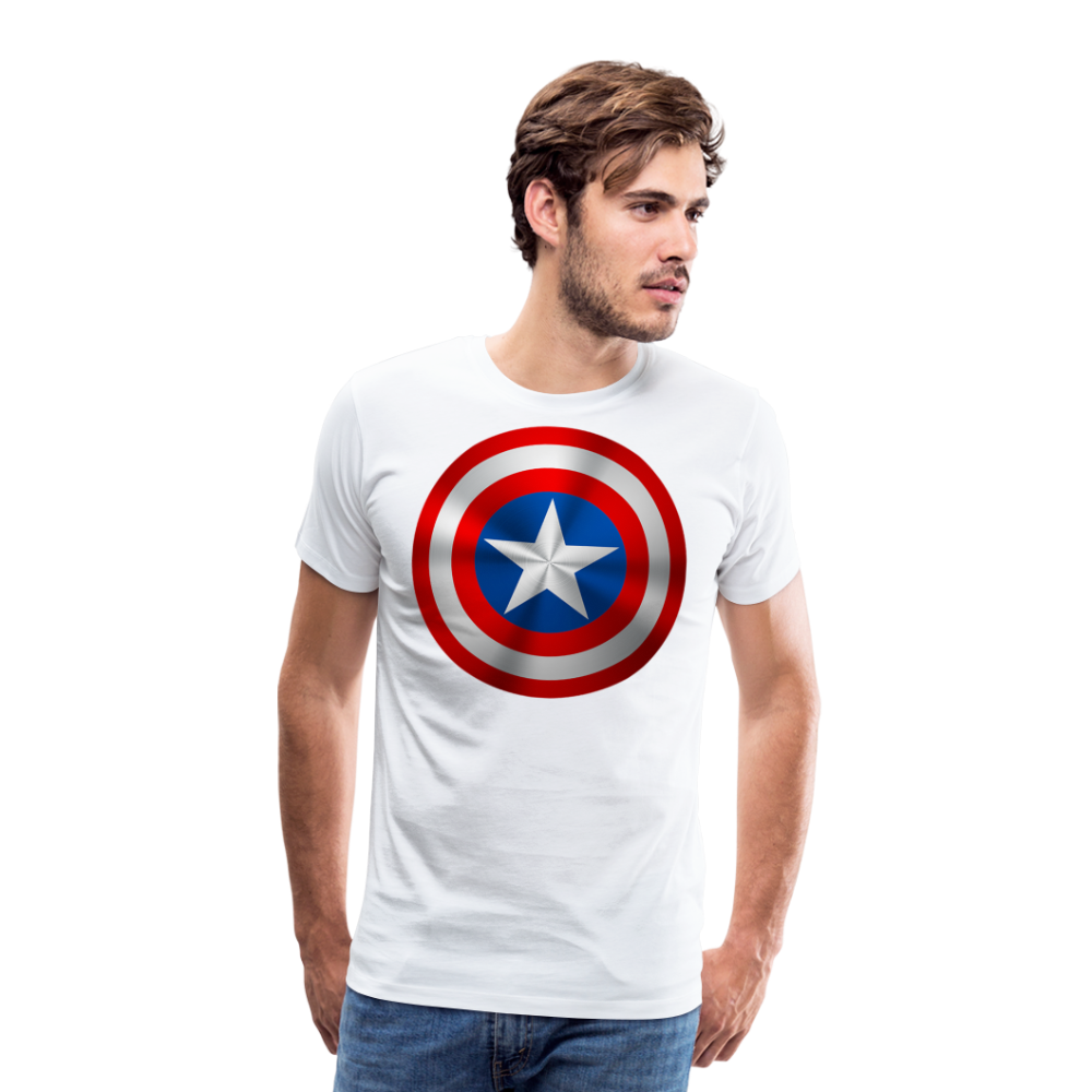 Herren America T-Shirt Rundhals Unisex Sommer Streetwear - weiß