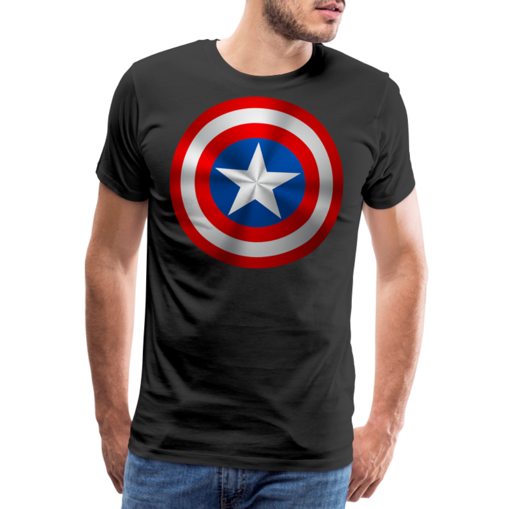 Herren America T-Shirt Rundhals Unisex Sommer Streetwear - Schwarz