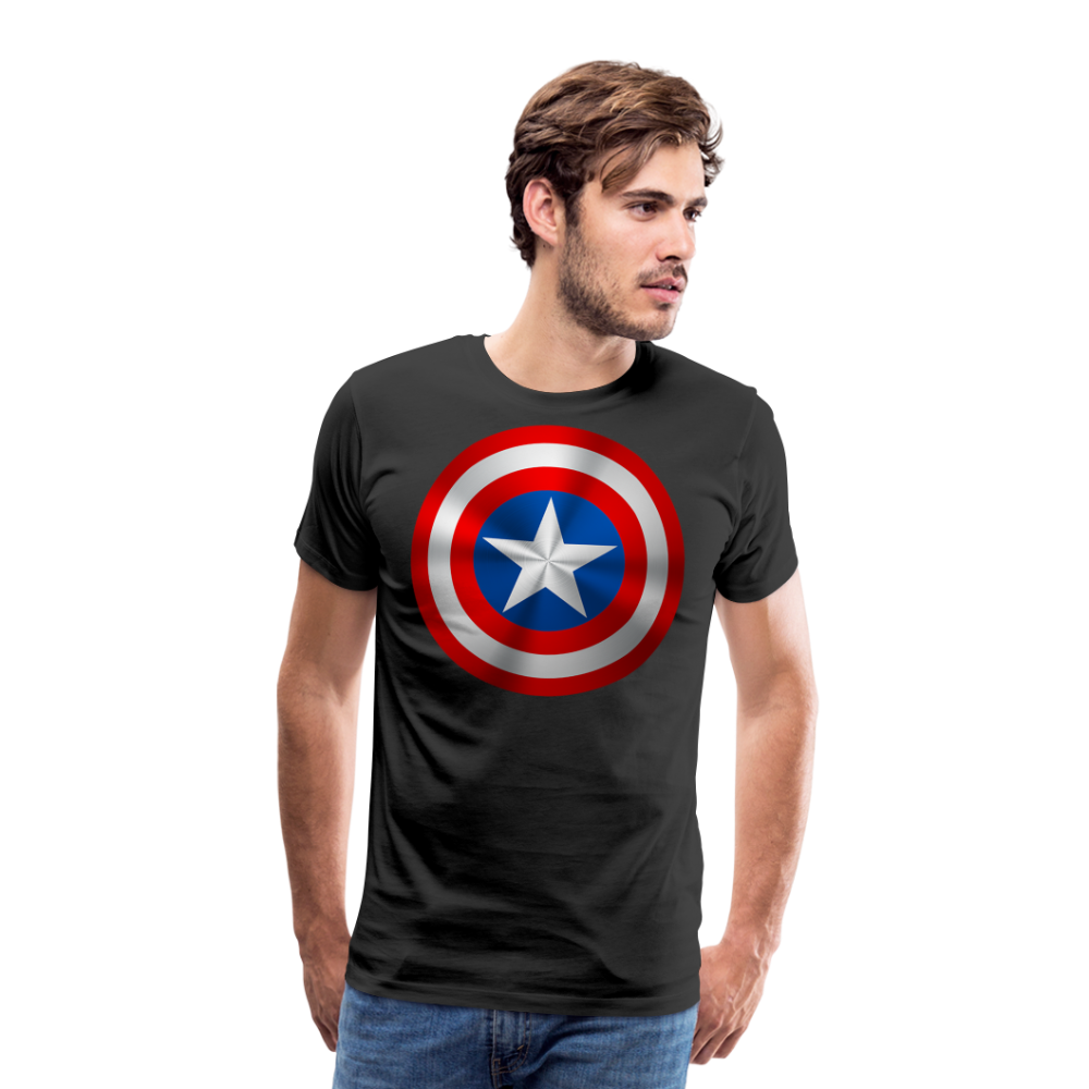 Herren America T-Shirt Rundhals Unisex Sommer Streetwear - Schwarz