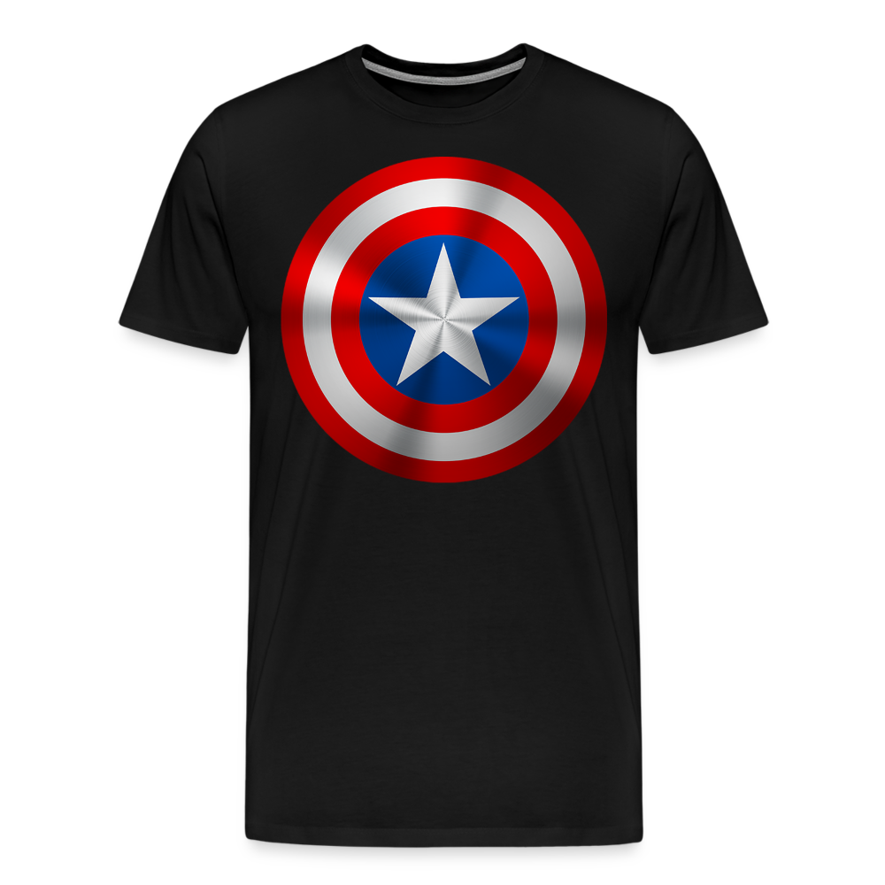 Herren America T-Shirt Rundhals Unisex Sommer Streetwear - Schwarz