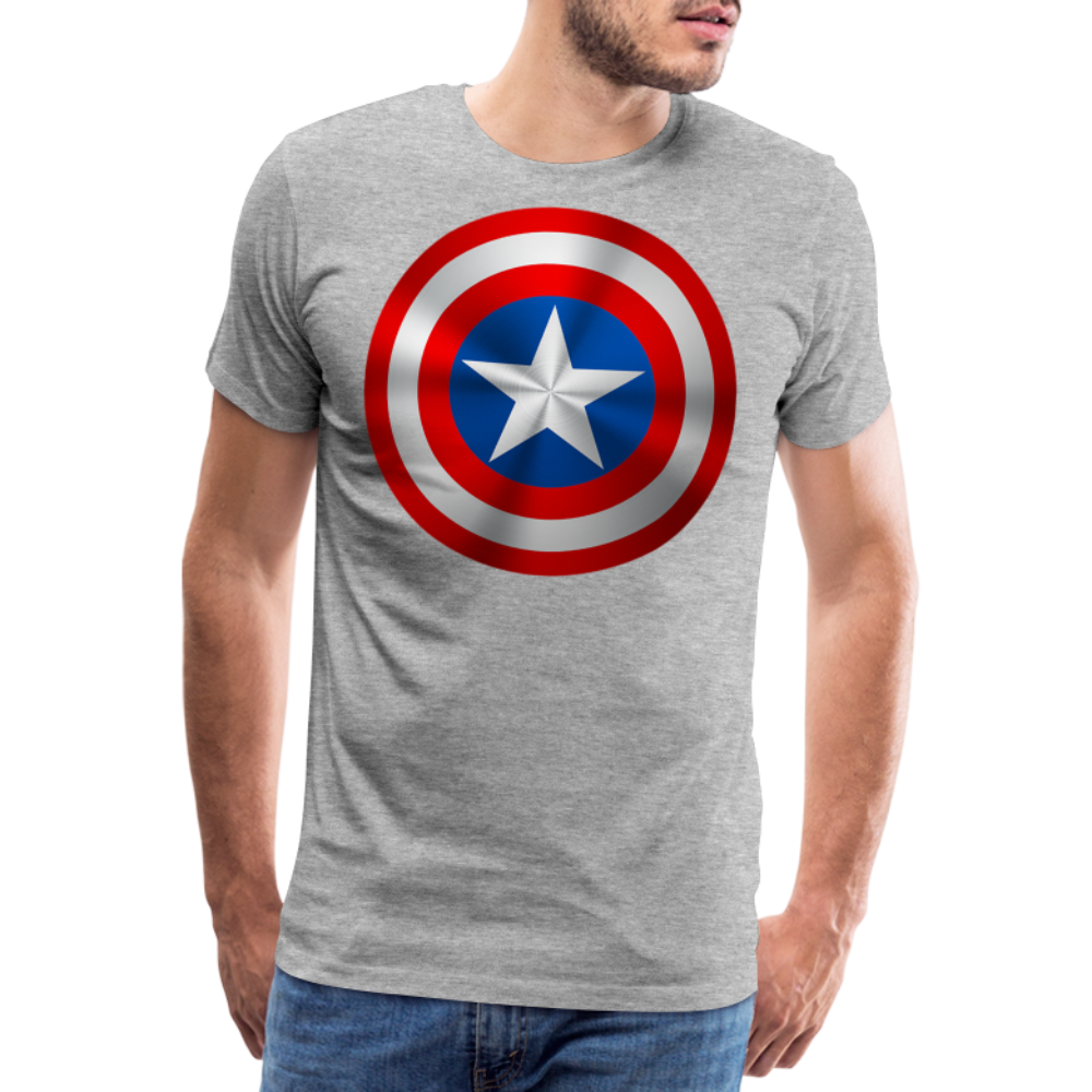 Herren America T-Shirt Rundhals Unisex Sommer Streetwear - Grau meliert