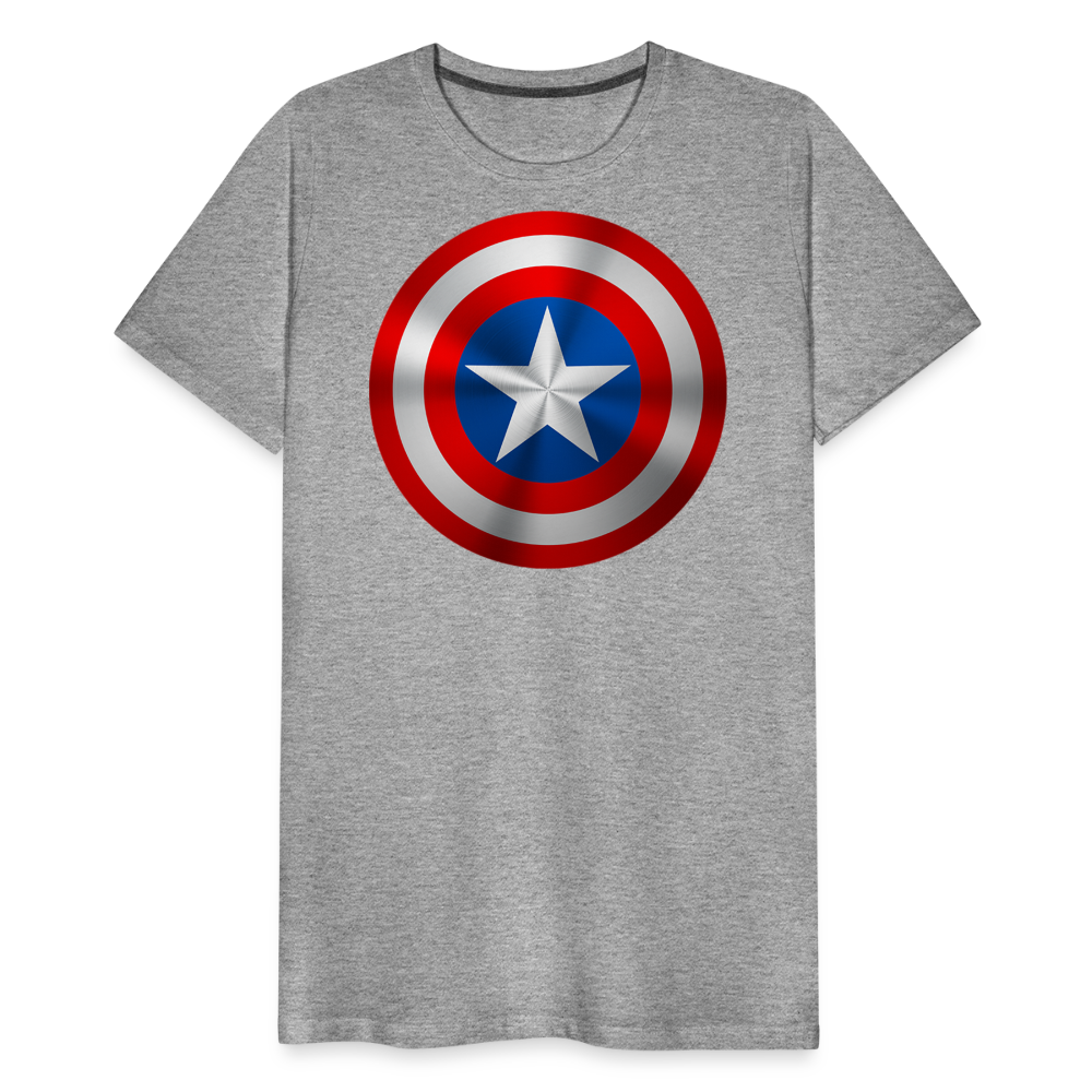 Herren America T-Shirt Rundhals Unisex Sommer Streetwear - Grau meliert