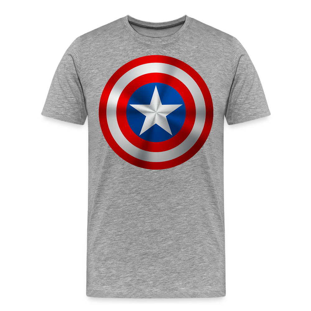 Herren America T-Shirt Rundhals Unisex Sommer Streetwear - Grau meliert