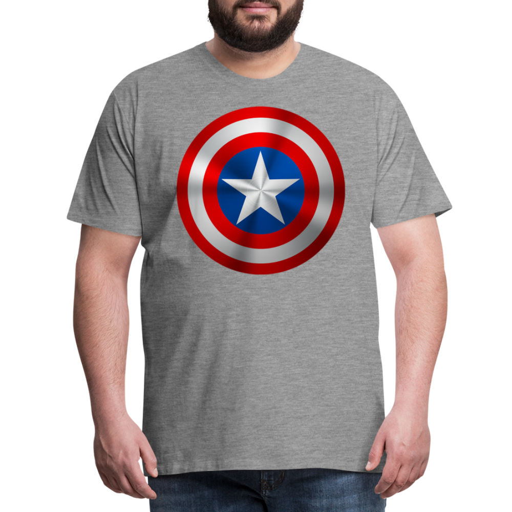 Herren America T-Shirt Rundhals Unisex Sommer Streetwear - Grau meliert