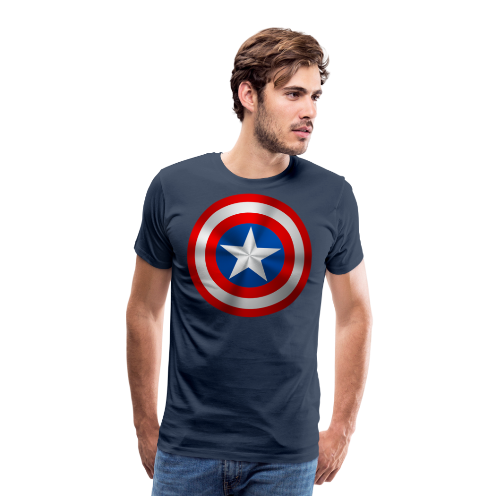 Herren America T-Shirt Rundhals Unisex Sommer Streetwear - Navy