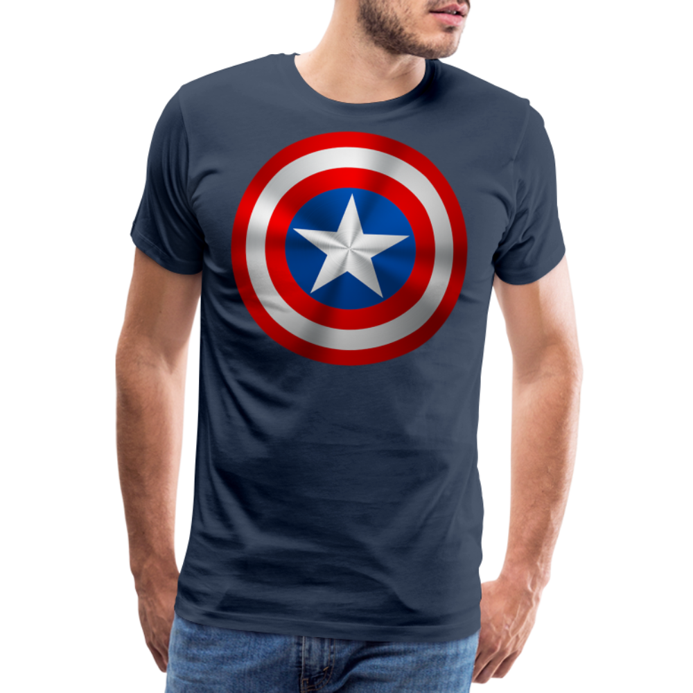 Herren America T-Shirt Rundhals Unisex Sommer Streetwear - Navy