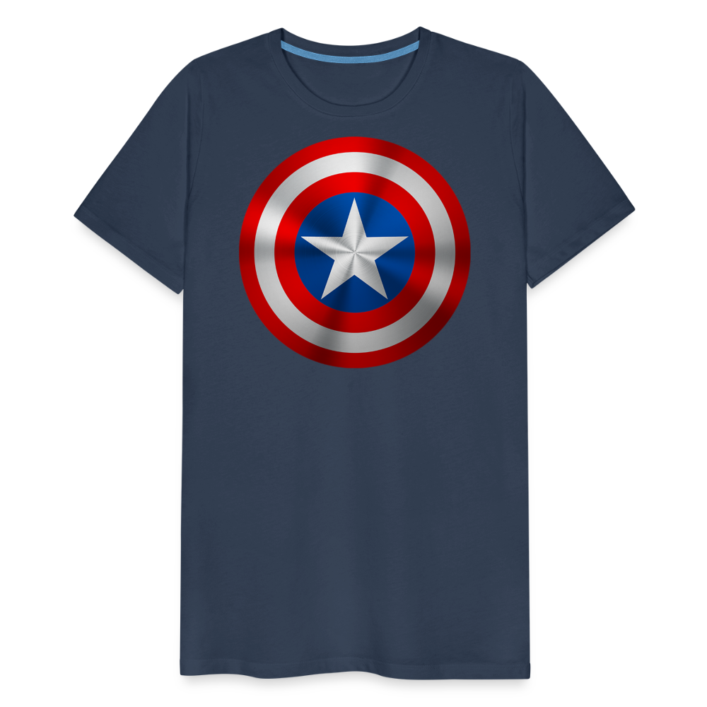Herren America T-Shirt Rundhals Unisex Sommer Streetwear - Navy